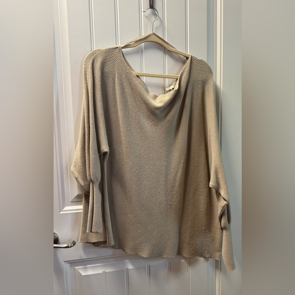 Cato Taupe Women's Poncho Sweater